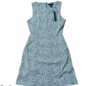 Tahari white and black shift dress Office Classic